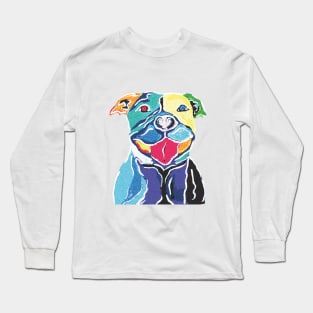 Smiling Happy Pitbull Long Sleeve T-Shirt